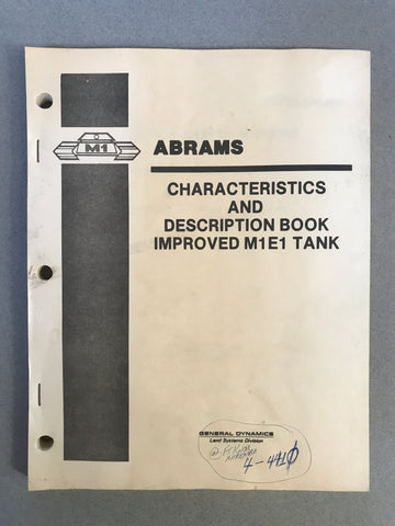RARE ORIGINAL GENERAL DYNAMICS ABRAMS M1 TANK MANUAL - arustocracy