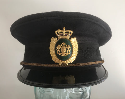 OBSOLETE DANISH POLICE OFFICER UNIFORM CAP WITH BADGE
