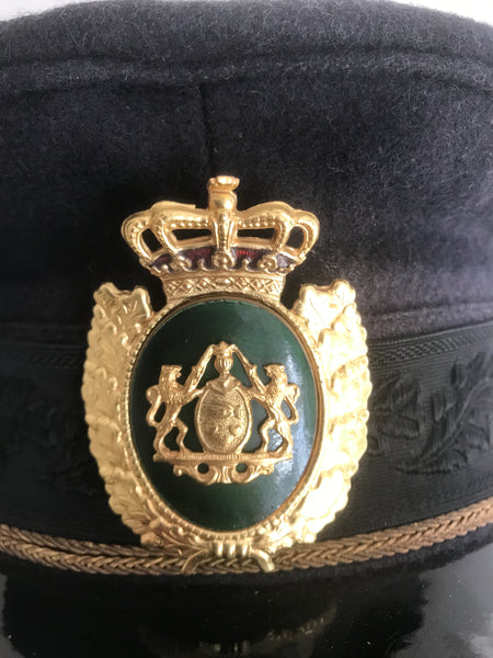 OBSOLETE DANISH POLICE OFFICER UNIFORM CAP WITH BADGE
