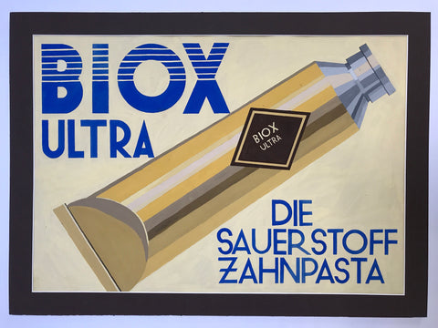 RUDI FELD ORIGINAL 1930S GERMAN ADVERTISING ART "BIOX ULTRA TOOTHPASTE" DRAWING NY MOMA ARTIST - arustocracy
