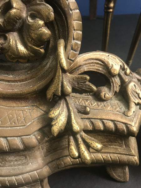 ANTIQUE FRENCH ROCOCO GILT BRONZE CHENETS (ANDIRONS) - arustocracy