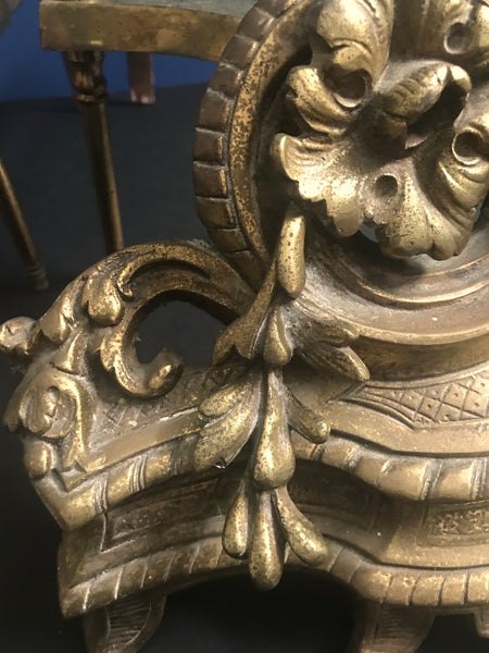 ANTIQUE FRENCH ROCOCO GILT BRONZE CHENETS (ANDIRONS) - arustocracy