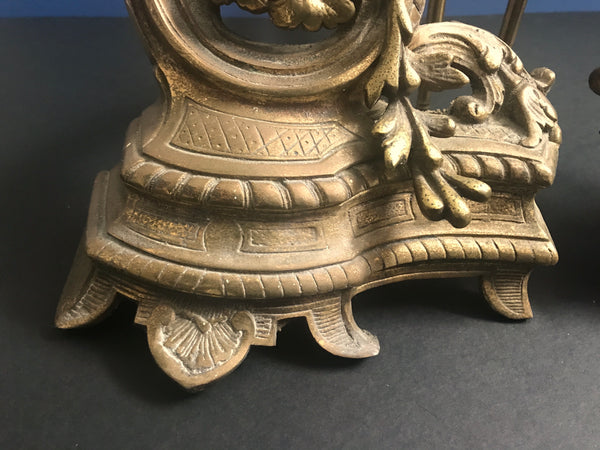ANTIQUE FRENCH ROCOCO GILT BRONZE CHENETS (ANDIRONS) - arustocracy