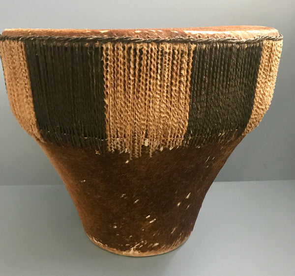 RARE LARGE UGANDAN BAGANDA HIDE NGOMA TRIBAL AFRICAN DRUM - arustocracy