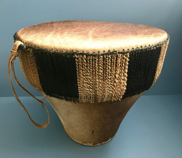RARE LARGE UGANDAN BAGANDA HIDE NGOMA TRIBAL AFRICAN DRUM - arustocracy