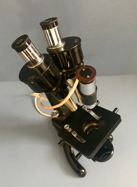ANTIQUE BECK LONDON BINOMAX STEREO / BINOCULAR MICROSCOPE C. 1929 - arustocracy