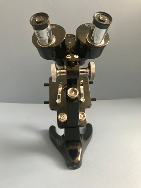 ANTIQUE BECK LONDON BINOMAX STEREO / BINOCULAR MICROSCOPE C. 1929 - arustocracy