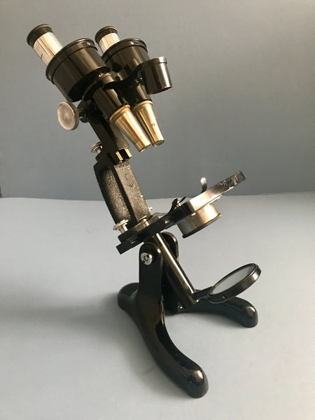 ANTIQUE BECK LONDON BINOMAX STEREO / BINOCULAR MICROSCOPE C. 1929 - arustocracy