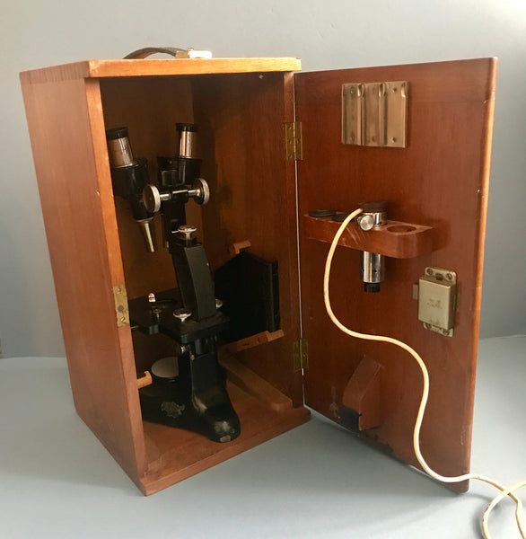 ANTIQUE BECK LONDON BINOMAX STEREO / BINOCULAR MICROSCOPE C. 1929 - arustocracy