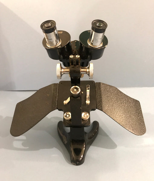 ANTIQUE BECK LONDON BINOMAX STEREO / BINOCULAR MICROSCOPE C. 1929 - arustocracy