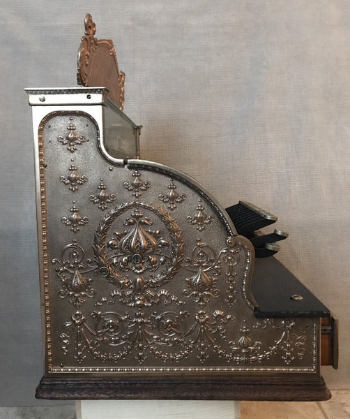 VINTAGE ANTIQUE NATIONAL CASH REGISTER MODEL 346 - RESTORED 1910 BRASS MACHINE - arustocracy