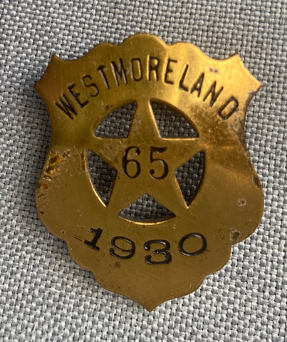 1930 VOLUNTEER FIRE DEPARTMENT BADGE WEST HEMPFIELD TOWNSHIP PENNSYLVANIA