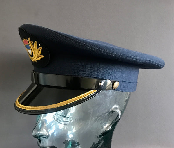 OBSOLETE SERBIAN POLICE UNIFORM OFFICER’S CAP WITH BADGE