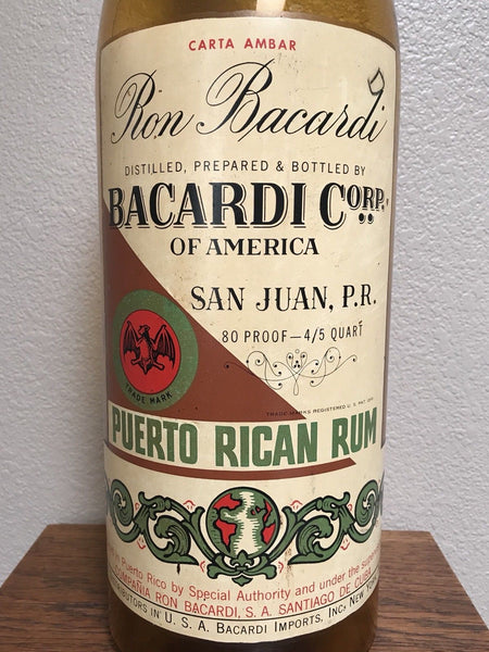 GIANT VINTAGE 1930S RON BACARDI RUM LIQUOR STORE DISPLAY BOTTLE NEARLY TWO FEET TALL - arustocracy