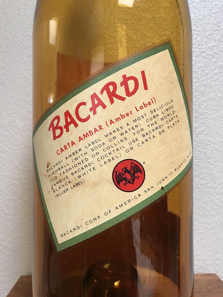 GIANT VINTAGE 1930S RON BACARDI RUM LIQUOR STORE DISPLAY BOTTLE NEARLY TWO FEET TALL - arustocracy