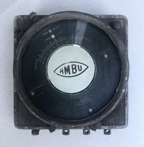ANTIQUE AMBU TYPE E TRUCK AUTOMOBILE AMBULANCE VOLTMETER - arustocracy