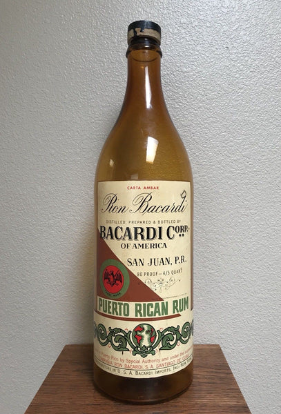 GIANT VINTAGE 1930S RON BACARDI RUM LIQUOR STORE DISPLAY BOTTLE NEARLY TWO FEET TALL - arustocracy