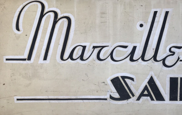 VINTAGE 1930s LARGE BEAUTY SALON TRADE SIGN HAND PAINTED WOOD 2-SIDED - arustocracy